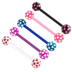 view all Acrylic Multi-Heart Flex Barbell (NEW) body jewellery