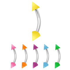 view all Acrylic Neon Cone Micro Curved Barbell 1.2mm body jewellery