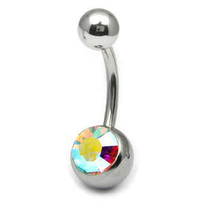 Steel Jewelled Belly Bar - 14mm