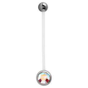 Pregnancy Bioflex and Surgical Steel Single Jewelled Belly Bars (formerly PTFE)