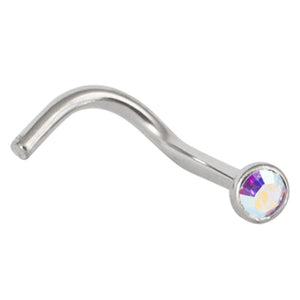 Titanium Jewelled Nose Stud - 2.35mm Jewel