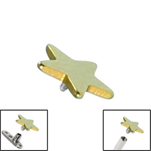 Titanium Star for Internal Thread shafts in 1.6mm. Also fits Dermal Anchor