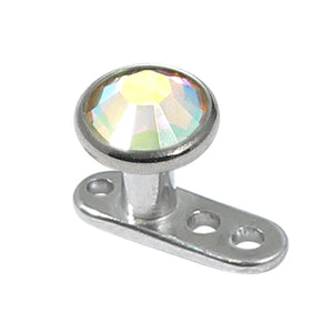 Titanium Dermal Anchor with Jewelled Disk Top (4mm diameter - standard)