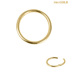 view all belong 14ct Solid Gold Hinged Clicker Ring body jewellery