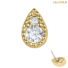 view all belong 14ct Solid Gold Threadless (Bend fit) Asia Paisley Teardrop body jewellery