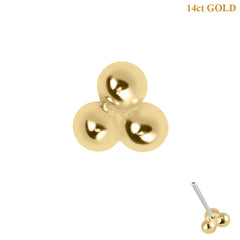 view all belong 14ct Solid Gold Threadless (Bend fit) Asia Trinity body jewellery