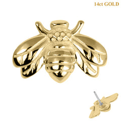 view all belong 14ct Solid Gold Threadless (Bend fit) Honey Bee body jewellery