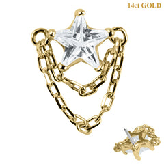 view all belong 14ct Solid Gold Threadless (Bend fit) Shooting Star body jewellery