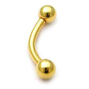 22ct Gold Steel Micro Curved Barbell 1.2mm