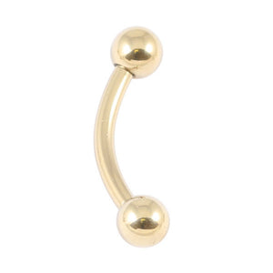 Zircon Titanium Curved Bars 1.6mm 4-4mm balls (Gold colour)
