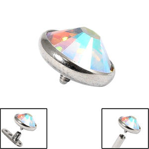 Titanium Jewelled Disk for Internal Thread shafts in 1.6mm. Also fits Dermal Anchor