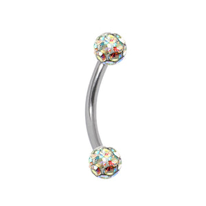 Smooth Glitzy Ball Micro Curved Bar 1.2mm