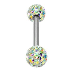 Smooth Glitzy Ball Barbell Double Ended with 5mm balls
