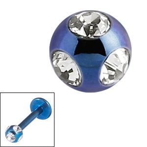 Titanium Multi-Gem Jewelled Ball 1.2mm