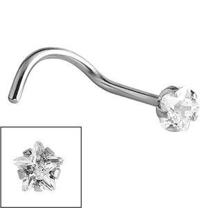Steel Claw Set Jewelled Star Nose Studs