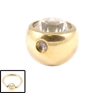 Zircon Steel Clip in Jewelled Balls (Gold colour)