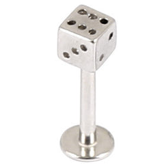 Steel Labrets with Steel Dice 1.2mm