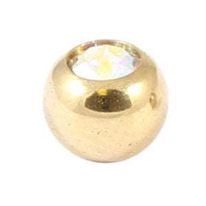 Zircon Titanium Jewelled Balls 1.2mm (Gold colour)