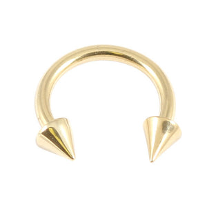 Zircon Steel Coned Circular Barbells (CBB) (Horseshoes) (Gold colour)