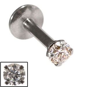 Steel Internally Threaded Claw Set Jewelled Labrets 1.2mm