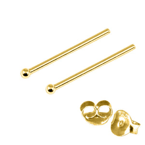 Gold Plated Silver Ear Studs with Ball GP-ST4