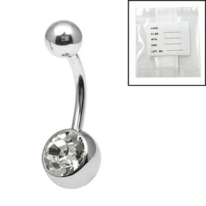 Sterile Titanium Jewelled Belly Bars