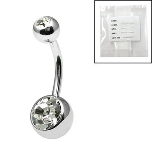 Sterile Titanium Double Jewelled Belly Bars