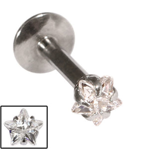 Steel Internally Threaded Claw Set Star Jewelled Labrets 1.2mm