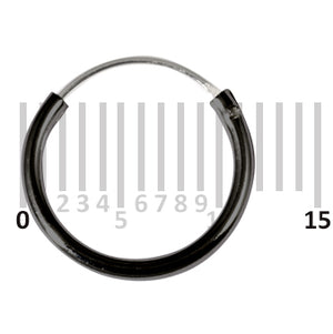 Black Coated Sterling Silver Hoops - Earrings