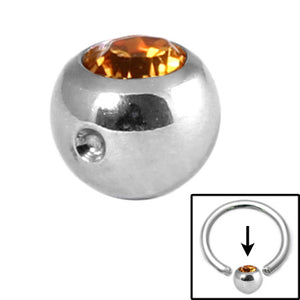 Steel Clip in Jewelled Balls 4mm