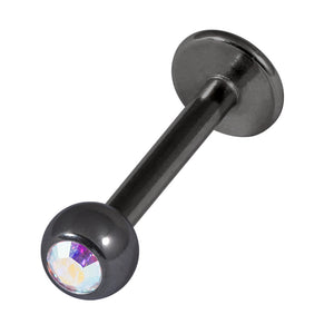 Black Steel Jewelled Labrets 1.2mm