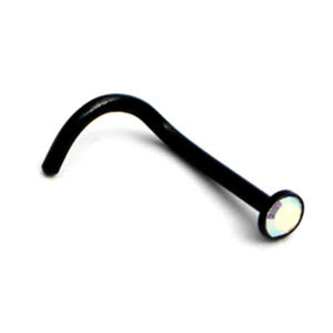 Black Steel Jewelled Nose Stud
