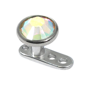 Titanium Dermal Anchor with Jewelled Disk Top (5 and 5.5mm diameter)