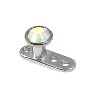 Titanium Dermal Anchor with Jewelled Disk Top (3mm diameter)