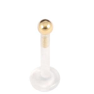 Bioflex Push-fit Labret with Zircon Steel Ball (Gold colour)
