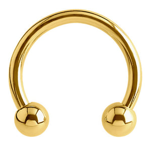 22ct Gold Steel Circular Barbells (CBB) (Horseshoes)
