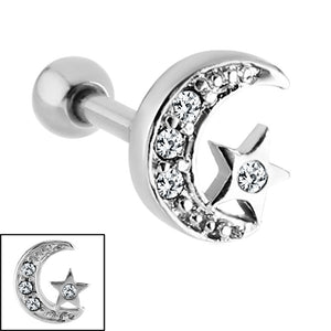 Steel Jewelled Star and Moon Micro Bar