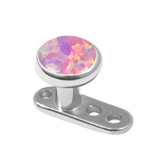 Titanium Dermal Anchor with Titanium Bezel Set Opal Disk