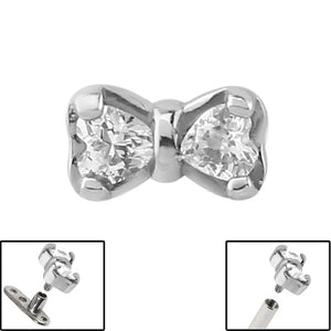 Steel Jewelled Bow for Internal Thread shafts in 1.6mm. Also fits Dermal Anchor