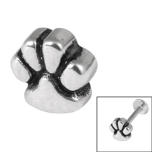 Steel Threaded Attachment - 1.2mm Cast Steel Paw Print