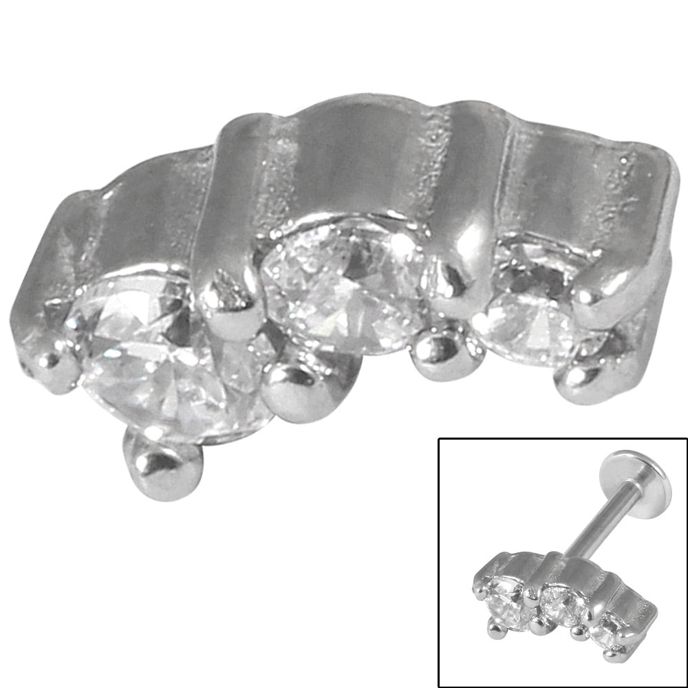 Steel Threaded Attachment - 1.2mm Cast Steel Trio Gem – bodyjewellery.co.uk