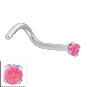 Steel Claw Set Synthetic Opal Nose Stud