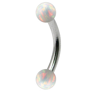 Steel Micro Curved Barbell with Synthetic Opal Balls 1.2mm