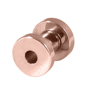 Rose Gold Steel Screw Flesh Tunnel
