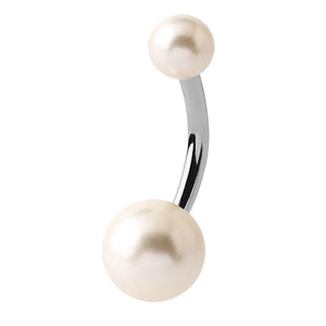 Acrylic Pearl Ball Belly Bar - Steel Shaft