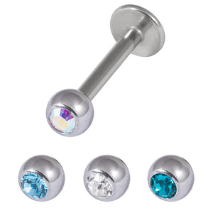 Multipack - Steel Jewelled Labret and Jewelled Balls Set 1.2mm gauge