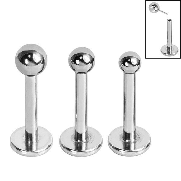 Titanium Threadless Labrets - Titanium (Bend-fit) Balls – bodyjewellery ...