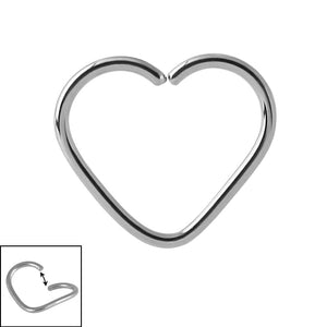 Steel Continuous Heart Twist Rings