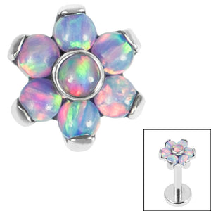 Titanium Claw Set 6 Point Synth Opal Flower for Internal Thread shafts in 1.2mm