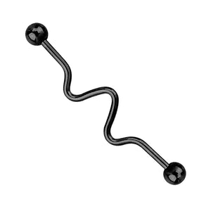 Black Steel Industrial Scaffold Barbell with wiggle shaft IND5B